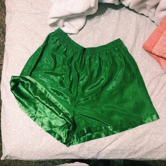 Victoria's Secret Pants - Victoria Secret vintage Shorts , green silk